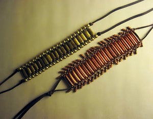 Image of Vintage Copper or Brass Leather Bracelet