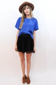 Image of cobalt dots and pockets blouse