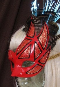 Image of Women's Masquerade Mask: Red Scalene Queen