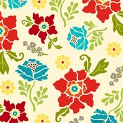 Image of Cream Large Floral from Summer House 5983-44
