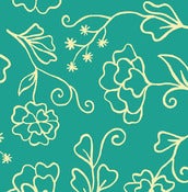 Image of Aqua Outline Floral from Summer House  5985-11