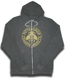 Image of Pittsburgh Yellow Jackets premium Flex Fleece unisex zip up hoodie (American Apparel)