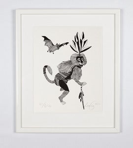 Image of Print#16 - Monkey with shaman stick