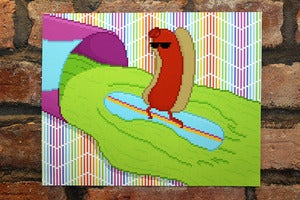 Image of hot dog giclée print