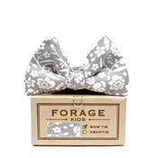 Image of grey floral {KIDS bow tie}