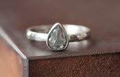 Image of Rose Cut Black Diamond Ring in 14kt White Gold