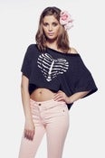 Image of Wildfox "Skeleton Heart" Valley Girl Beach Tee