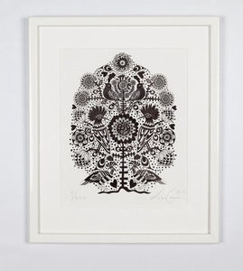 Image of Print#17 - Birds in a tree.
