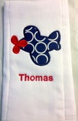 Image of Airplane Appliqued Burp Cloth