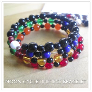 Image of Moon Cycle Timepiece Bracelet | Glass Beads | Black Vertebrae