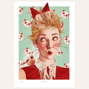 Image of 'Lady cat' print by Ëlodie