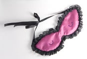 Image of Feline - Retro Kitty silk Blindfold in Pink- Diva