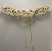 Image of Versailles -  champagne silk and Mokuba gold lace garter