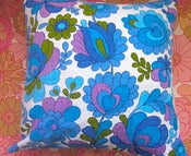 Image of  70s Blue/Turquoise Vintage Fabric, Cushion Pad