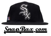 Image of Vintage Deadstock Chicago White Sox Sports Specialties Black Wool Logo Snapback Hat Cap