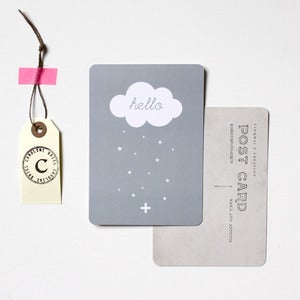 Image of Carte Postale "NUAGE hello" BLEU/GRIS