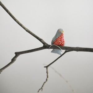 Image of Hand Painted Wooden Bird