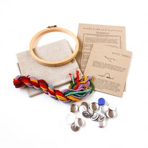 Image of DIY Custom Buttons Crewel Embroidery Kit