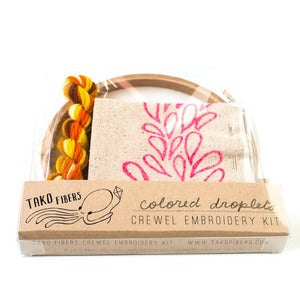 Image of Yellow Droplets DIY Crewel Embroidery Kit