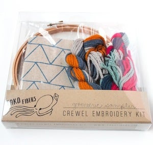 Image of Geometric Sampler Crewel Embroidery Kit 