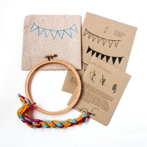 Image of Tiny Banners Crewel Embroidery Kit