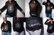 Image of The Zodiac unisex Burnout Hoodie - Black 