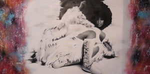 Image of "Chilling" mixed media on canvas by Liliwenn