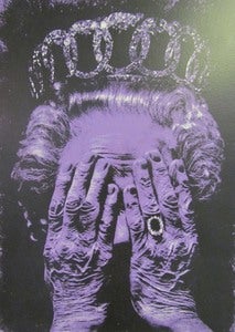 Image of "Cruel Britanna-Her Royal Heinous" screen print on wood by K-GUY 