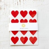 Image of 36 Red Heart Stickers