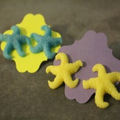 Image of Mermaid Luv Earrings (Yellow & Blue)