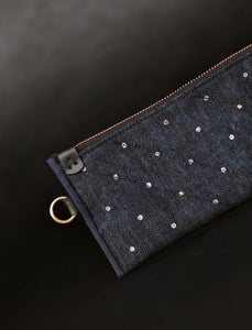 Image of Pouch - Navy & Indigo Dot