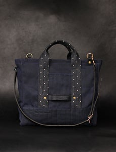 Image of Utility Tote - Navy & Indigo Dot
