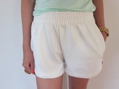 Image of Runner High Waist Leather Shorts in White