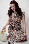 Image of 1940s inspired shirt waist dress