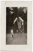Image of MAN LONG JUMP IN AIR REAL PHOTO POSTCARD RPPC 