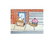 Image of 8x10 Print: Faceoff Cupcake Versus Pie