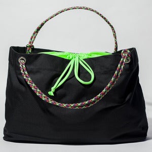 Image of Scotty - Karen Tote - Black with Neon Green