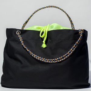 Image of Scotty - Karen Tote - Black with Fluorescent Yellow