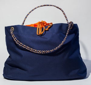 Image of Scotty - Karen Tote - Navy with Orange