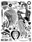 Image of PUREFILTH X Mike GIANT Temporary Tattoo Set