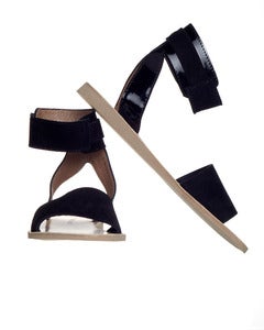 Image of MiniMarket > Sandal > Black Leather Suede