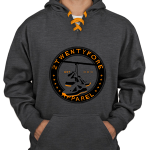 Image of 'Lava' Emblem Jersey Laced Hoodie