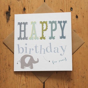 Image of Carnival Kids - Blue Text Birthday Card