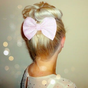 Image of Pastel Glitter Bow Hair Clip (Available in 7 Different Colours)