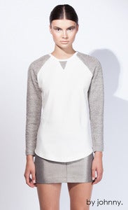 Image of The Fall Baseball Sweater - Ivory Marle