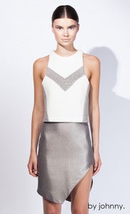 Image of Vee Ski Shift Top - Ivory Marle