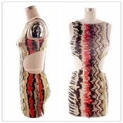 Image of Side less Colorful Snake Skin Dress 