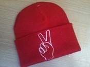 Image of Red Shred Peace Beanie