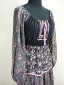 Image of Young Edwardian black floral peasant dress