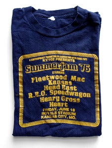 Image of Vintage Summerjam '76 T-Shirt- Fleetwood Mac, Heart, Kansas, REO Speedwagon, ...